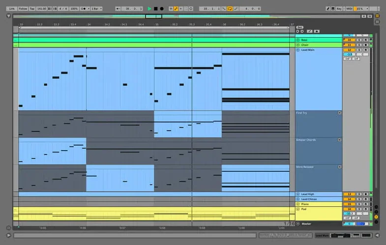 Ableton Live — closer look 2 Ableton Live view 2 on macOS