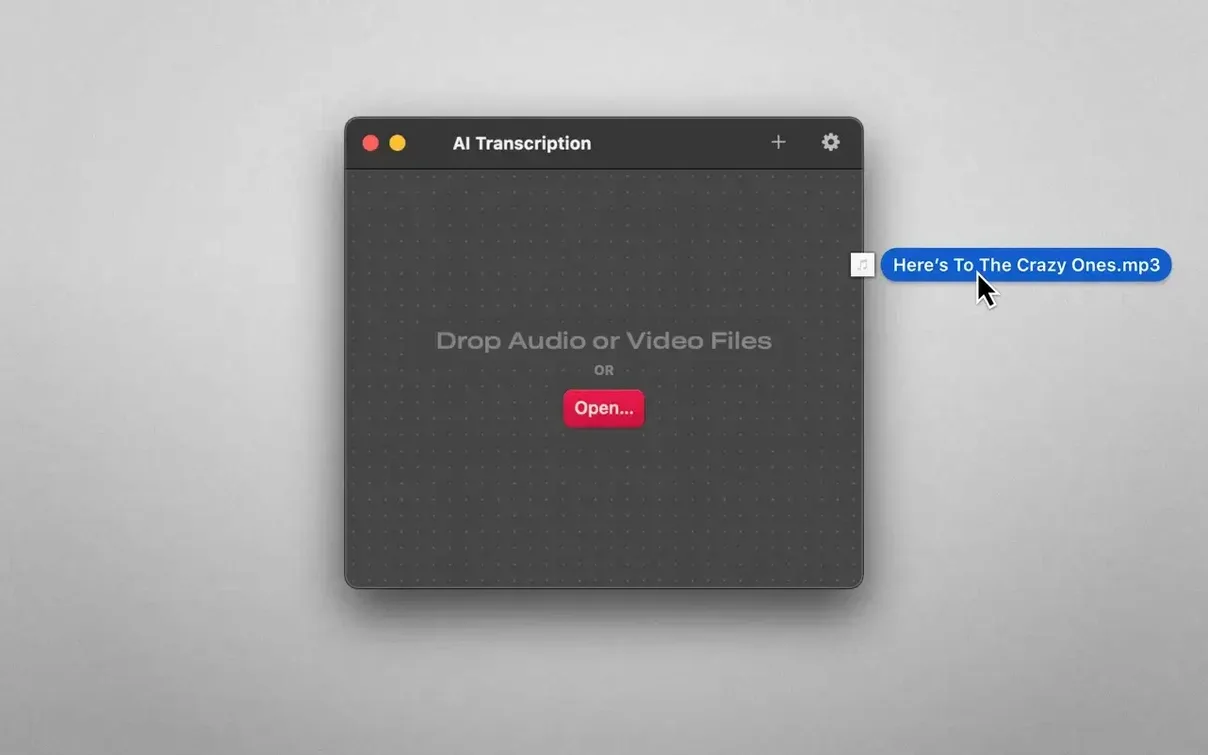 AI Transcription showcase 1 ai transcription mac, main view