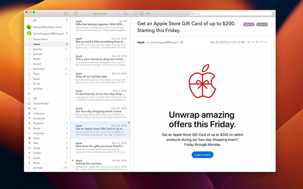 Airmail 5 — closer look 3 Airmail 5 view 3 on macOS