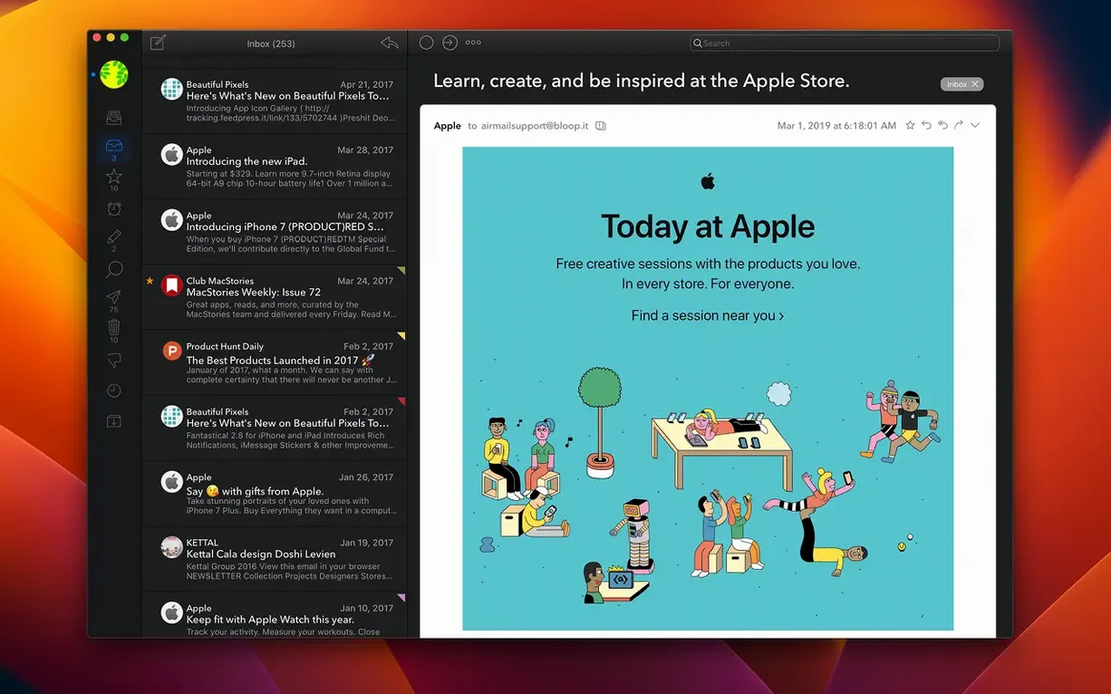 Airmail 5 — closer look 4 Airmail 5 view 4 on macOS