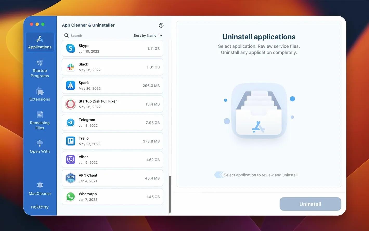 App Cleaner & Uninstaller showcase 1 app cleaner & uninstaller pro, main view