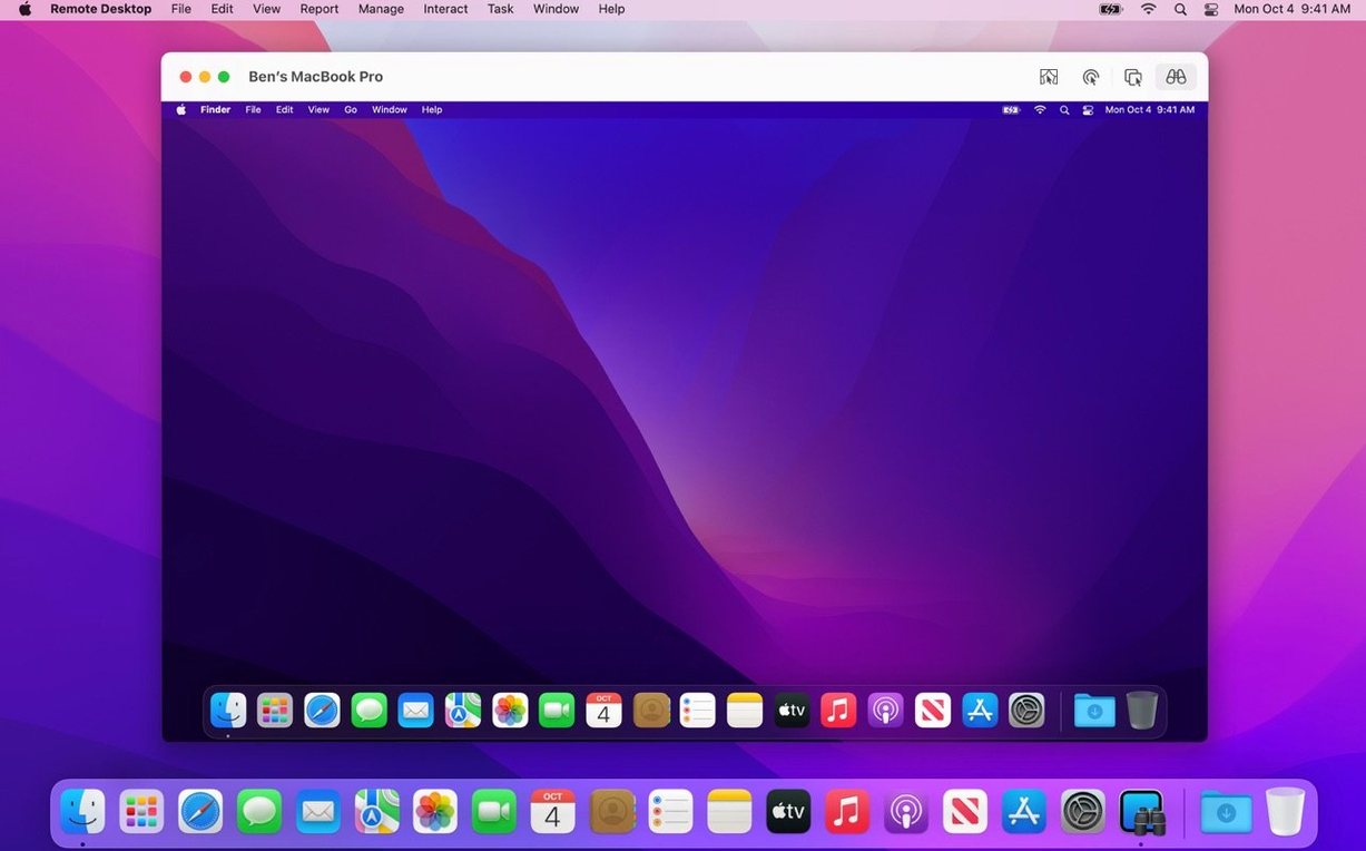 Apple Remote Desktop — closer look 2 Apple Remote Desktop view 2 on macOS