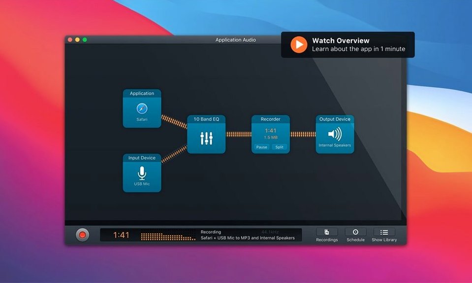 Audio Hijack showcase 1 audio hijack license, main view