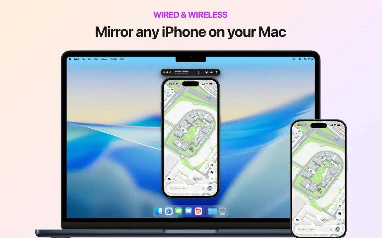 Bezel • Phone Mirror showcase 1 bezel • phone mirror macos free, main view