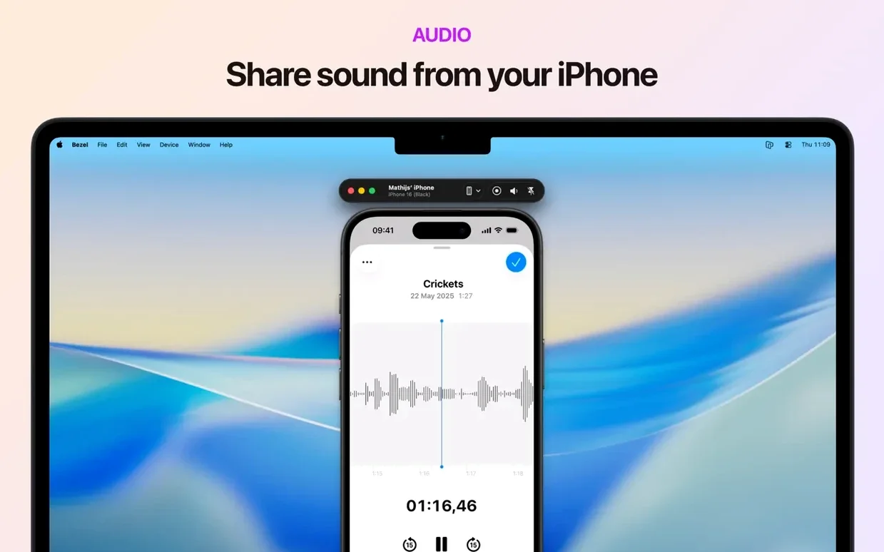 Bezel • Phone Mirror — closer look 5 Bezel • Phone Mirror view 5 on macOS