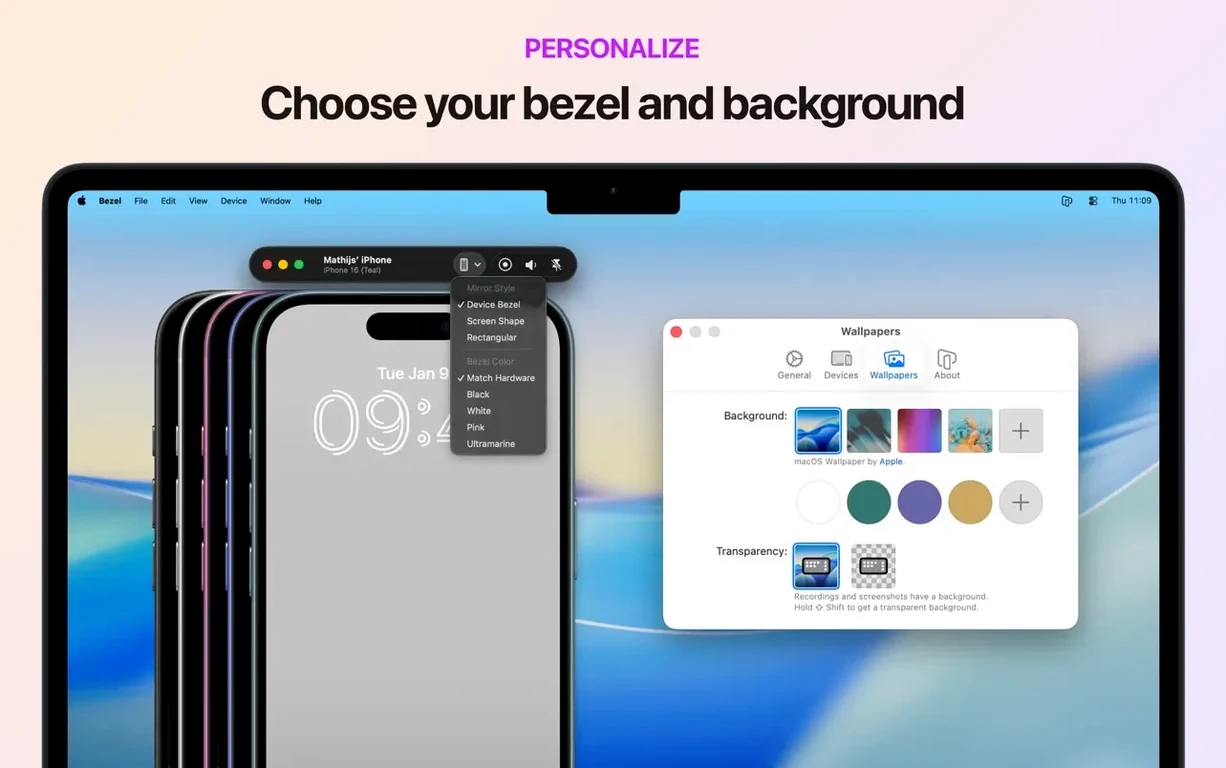 Bezel • Phone Mirror — closer look 7 Bezel • Phone Mirror view 7 on macOS