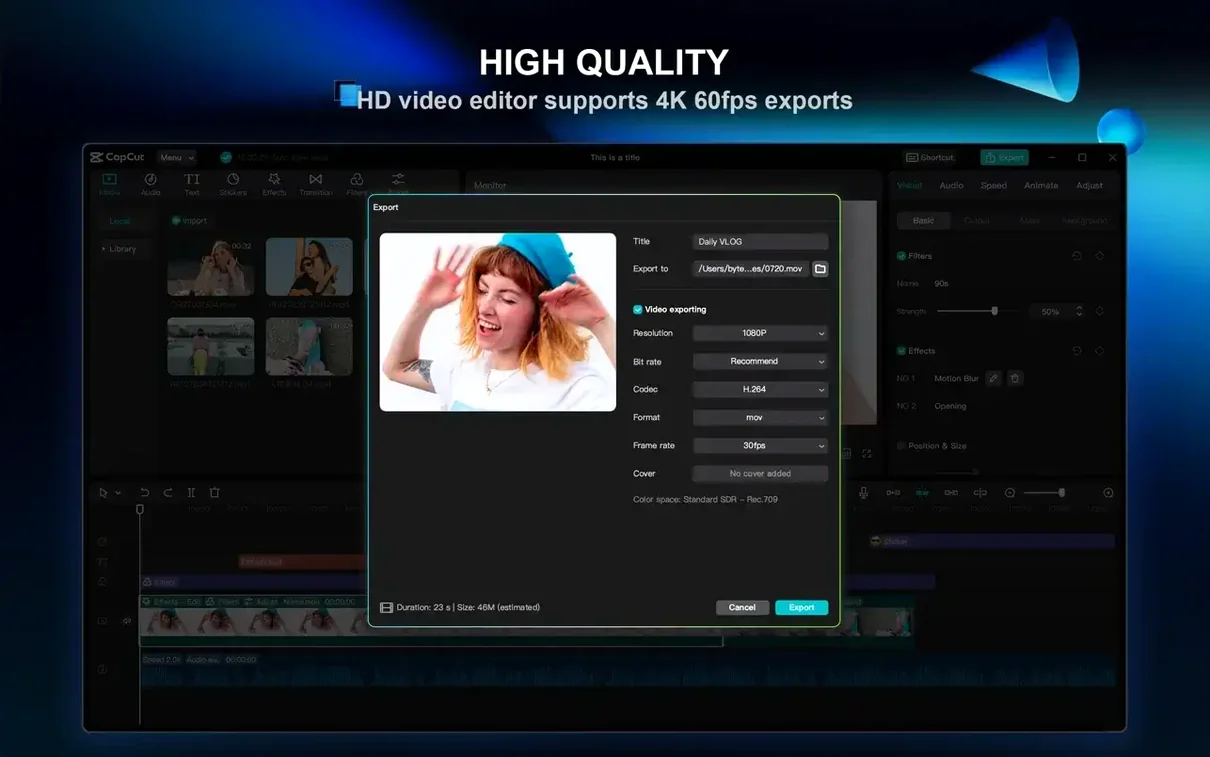 CapCut — closer look 6 CapCut view 6 on macOS