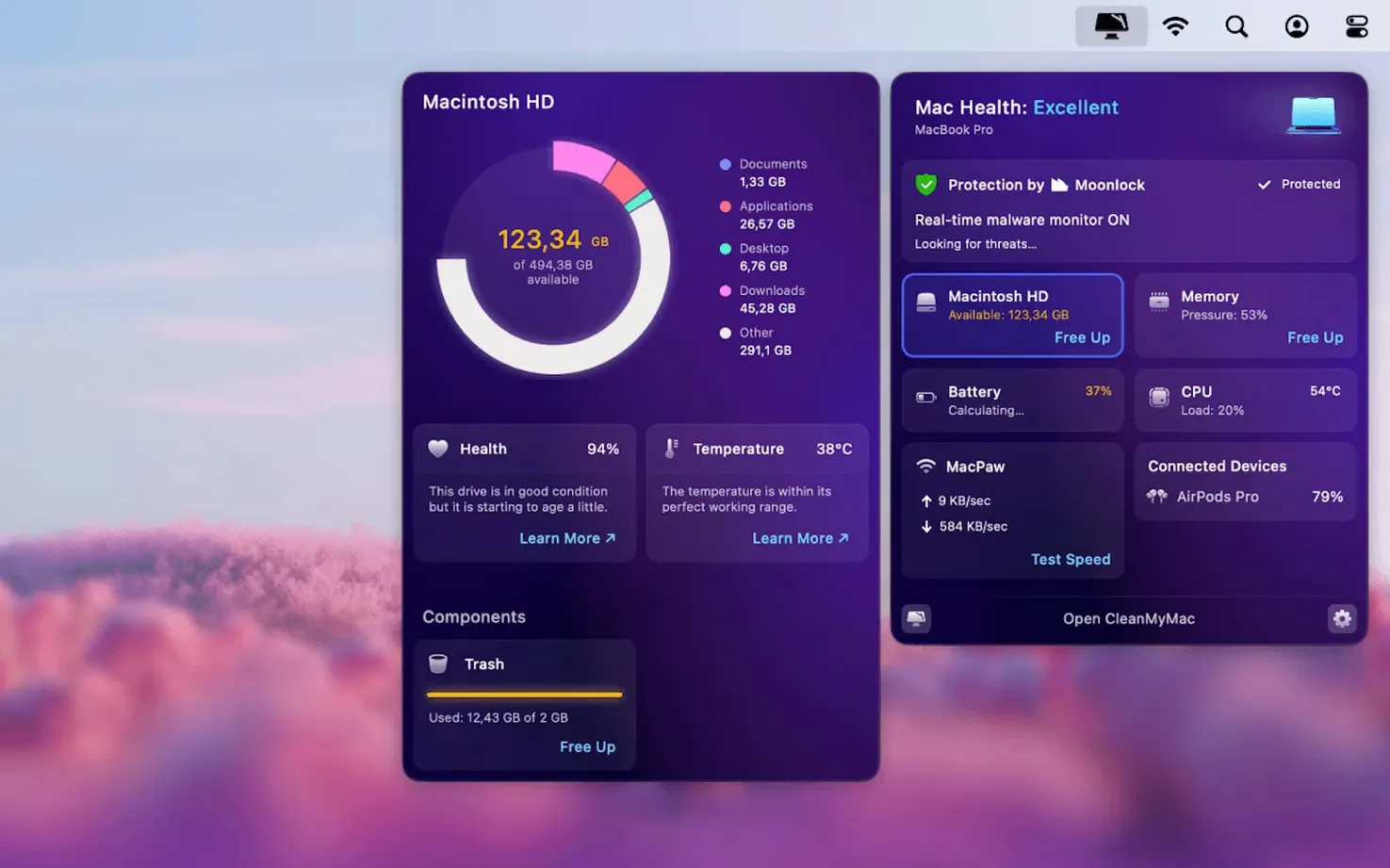 CleanMyMac — closer look 4 CleanMyMac view 4 on macOS
