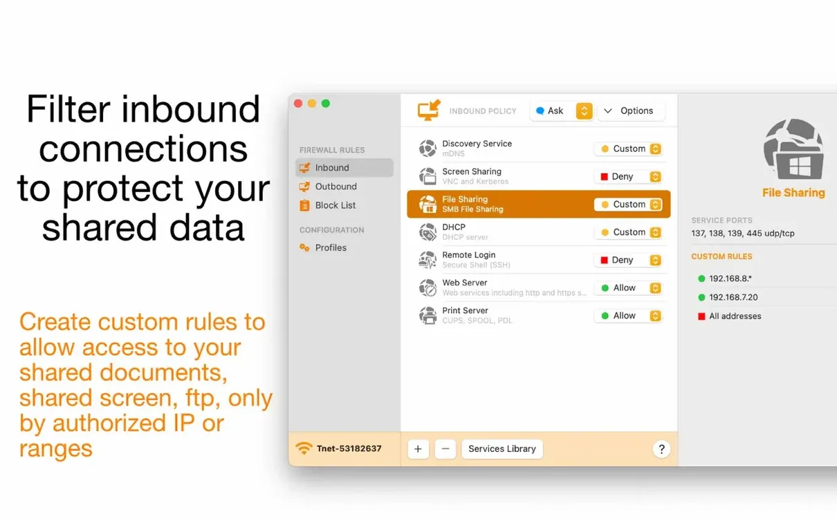 Firewall Scudo — closer look 3 Firewall Scudo view 3 on macOS