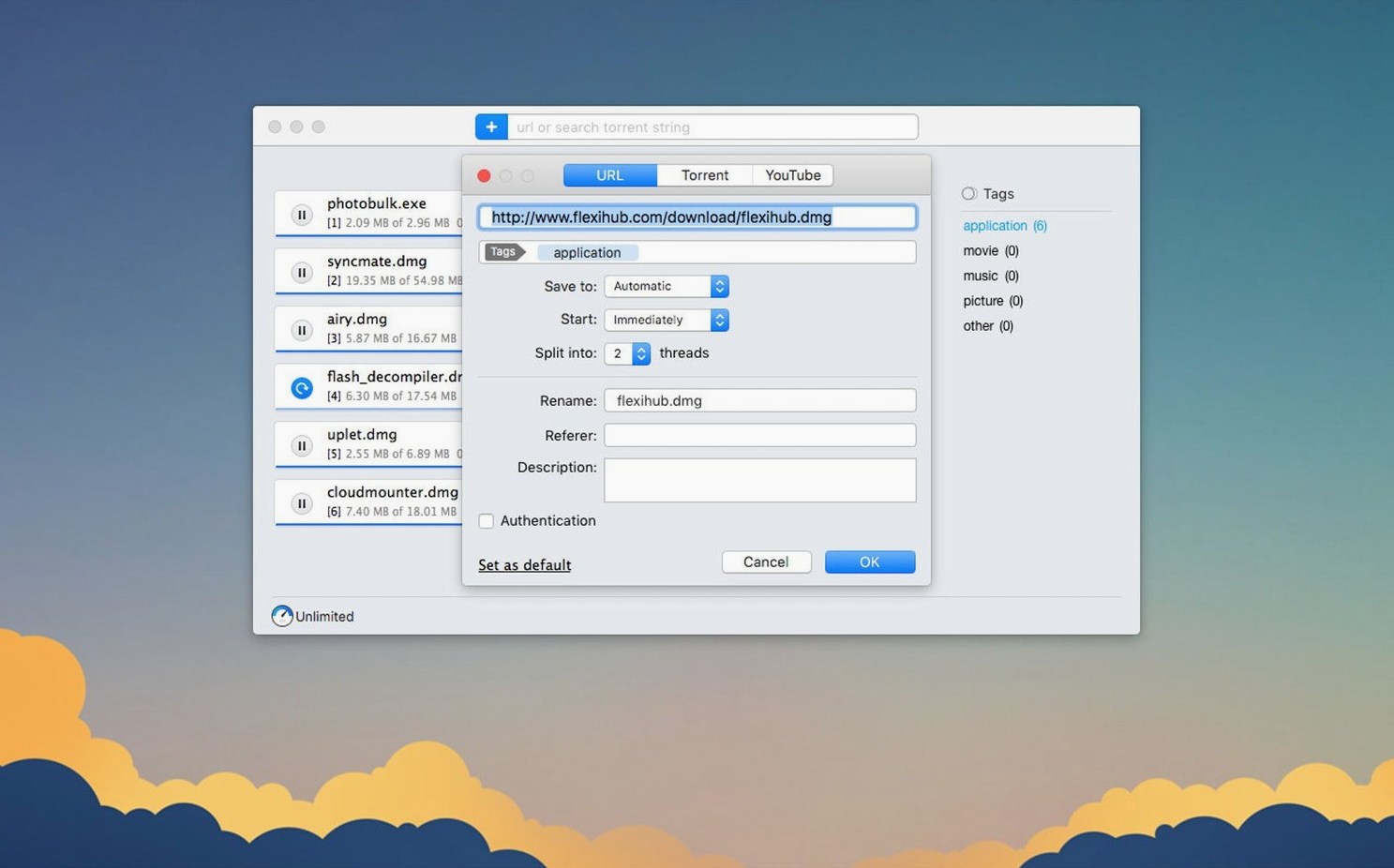 Folx Pro — closer look 2 Folx Pro view 2 on macOS