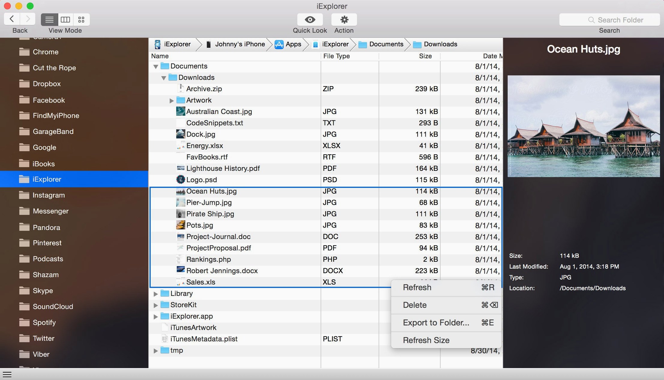 iExplorer — closer look 2 iExplorer view 2 on macOS