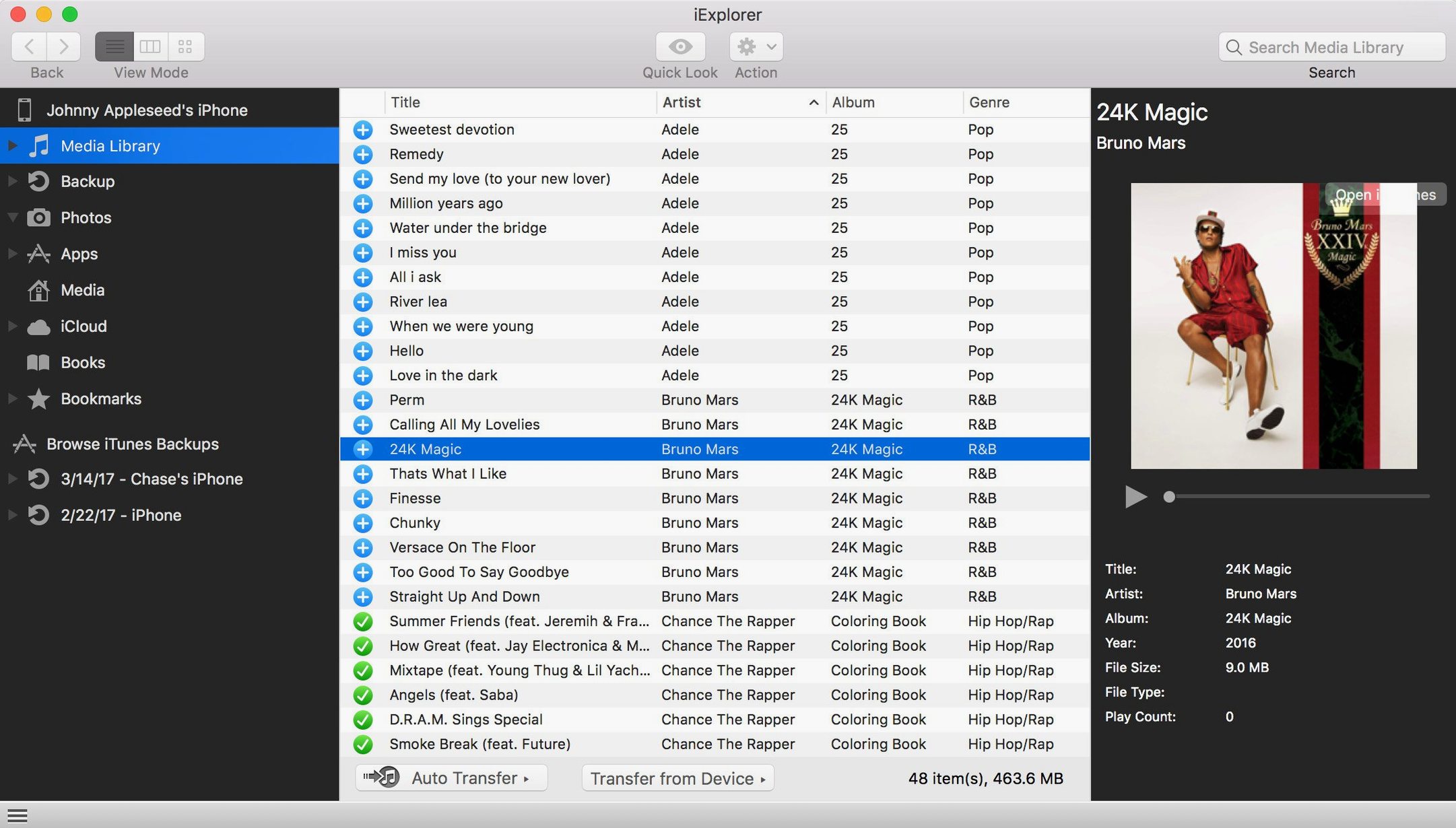 iExplorer — closer look 3 iExplorer view 3 on macOS