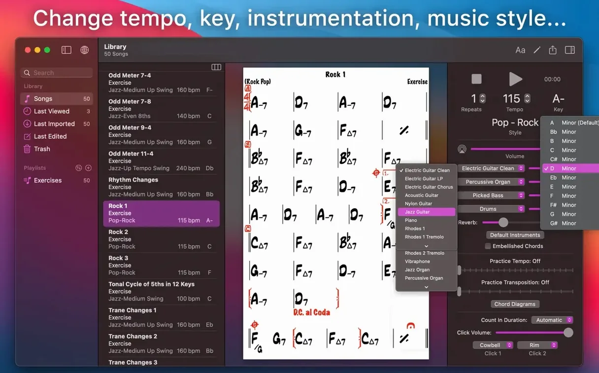 iReal Pro — closer look 2 iReal Pro view 2 on macOS