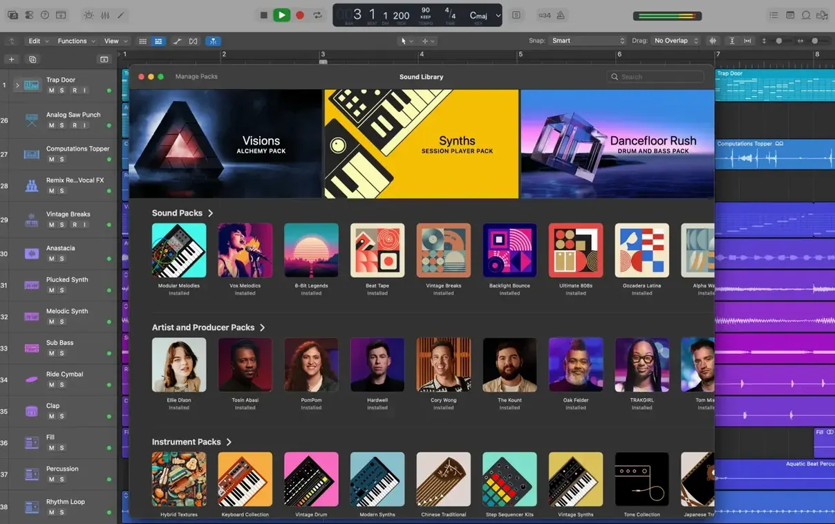 Logic Pro — closer look 2 Logic Pro view 2 on macOS