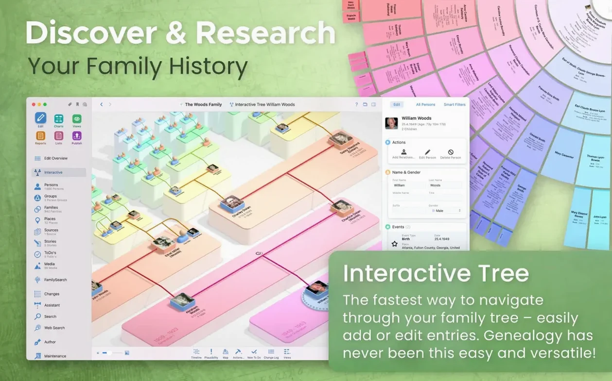 MacFamilyTree — closer look 1 macfamilytree 11 torrent, main view