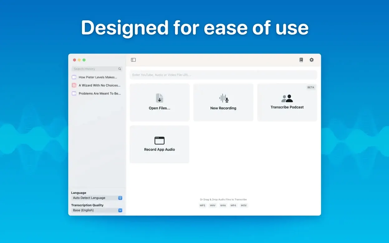 MacWhisper — closer look 2 MacWhisper view 2 on macOS