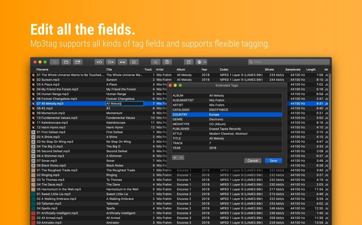 Mp3tag — closer look 2 Mp3tag view 2 on macOS
