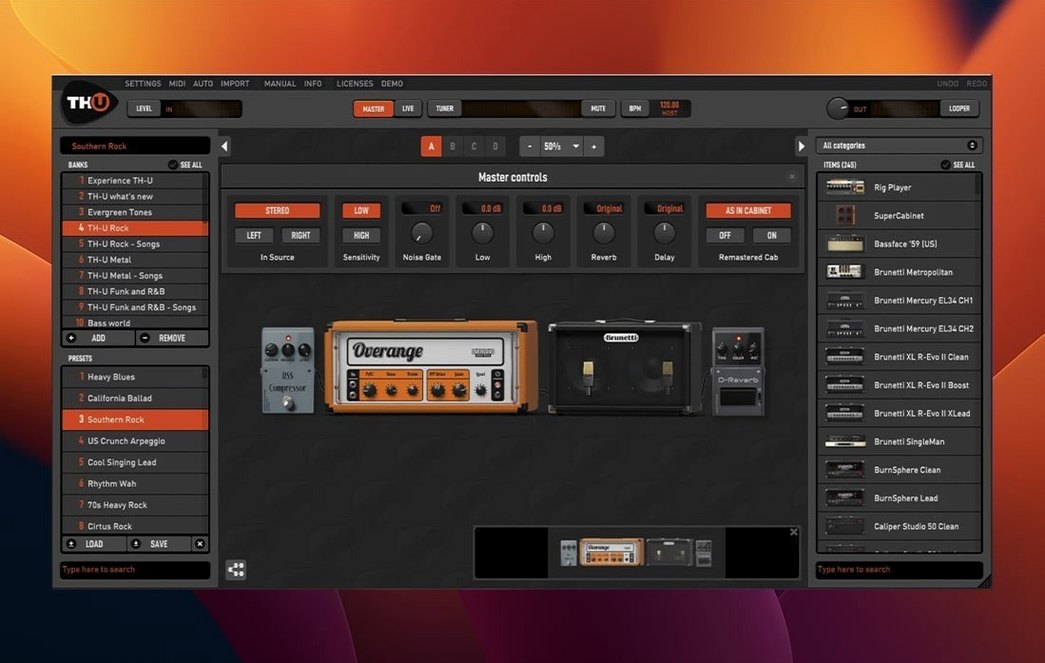 Overloud TH-U Premium — closer look 4 Overloud TH-U Premium view 4 on macOS