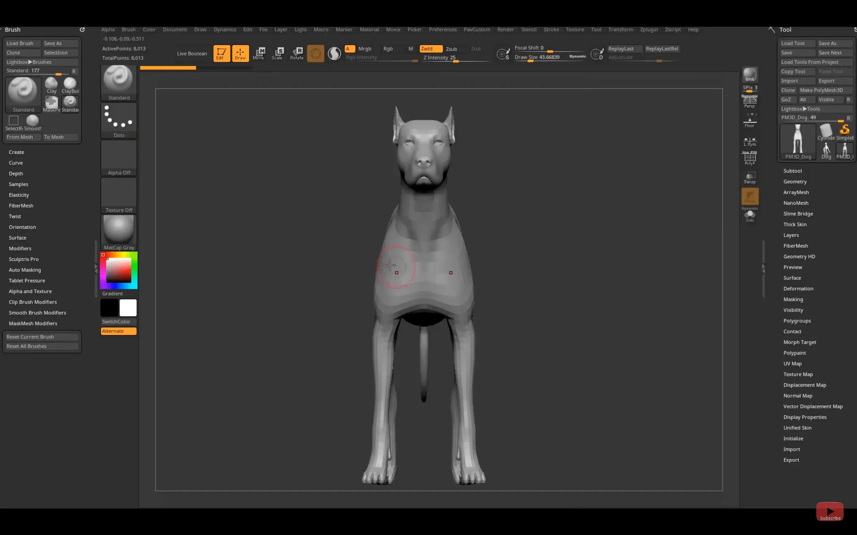 Pixologic Zbrush — closer look 2 Pixologic Zbrush view 2 on macOS