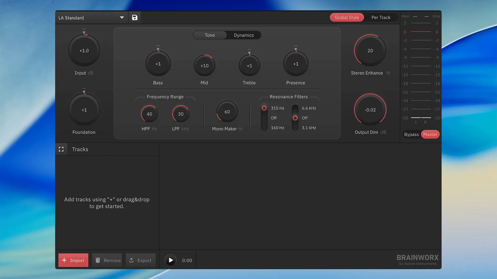 Plugin Alliance Brainworx bx_mastering studio — closer look 2 Plugin Alliance Brainworx bx_mastering studio view 2 on macOS