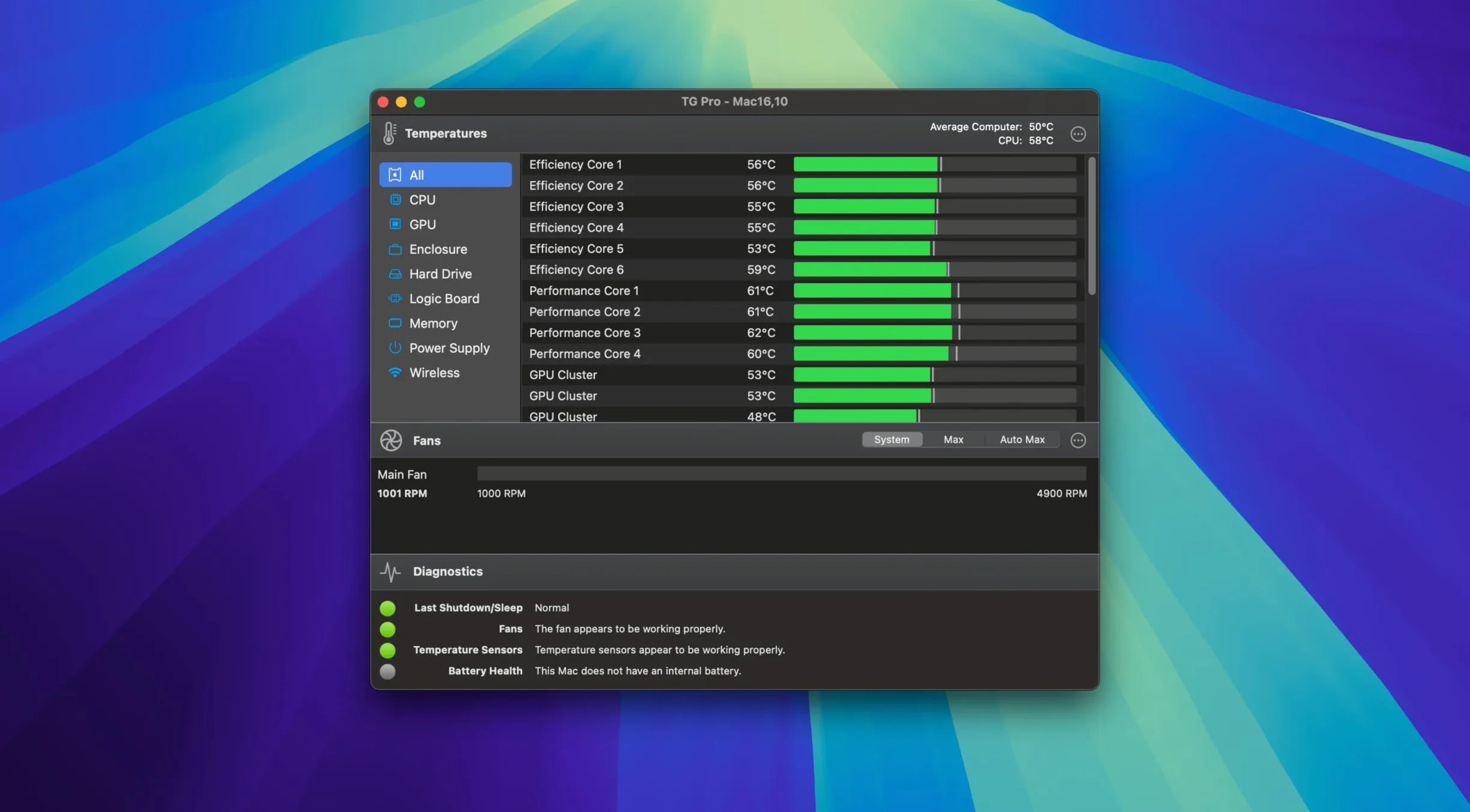 TG Pro — closer look 1 tg pro license key free, main view