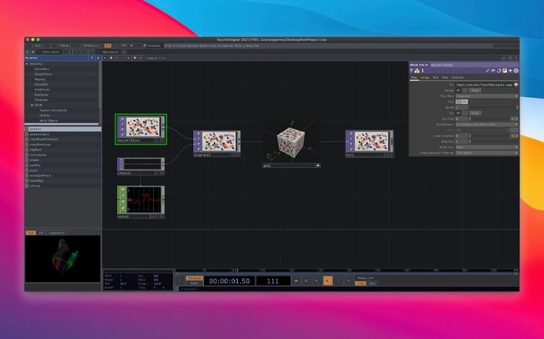TouchDesigner — closer look 2 TouchDesigner view 2 on macOS
