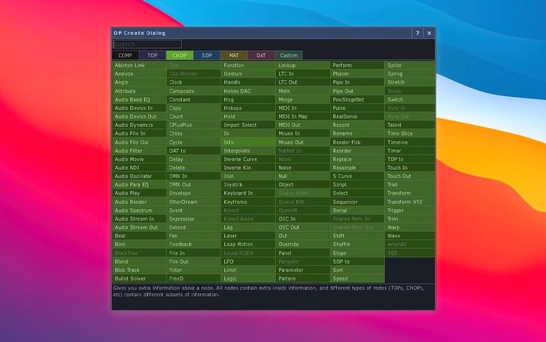 TouchDesigner — closer look 4 TouchDesigner view 4 on macOS