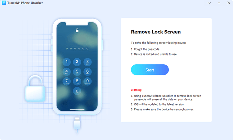 TunesKit iPhone Unlocker — closer look 1 tuneskit torrent, main view