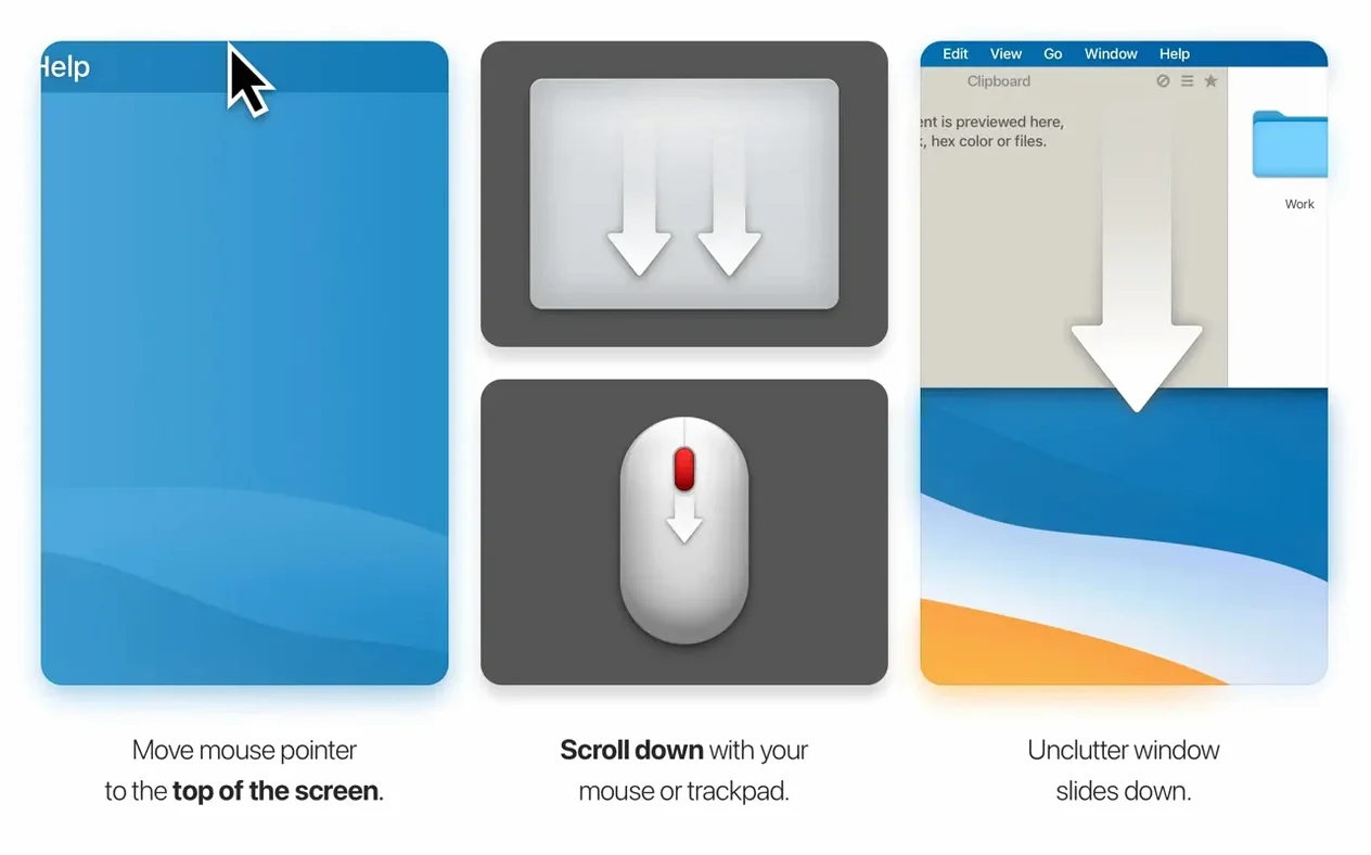 Unclutter — closer look 2 Unclutter view 2 on macOS