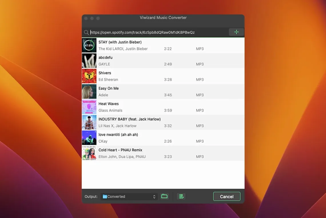 ViWizard Spotify Music Converter — closer look 3 ViWizard Spotify Music Converter view 3 on macOS