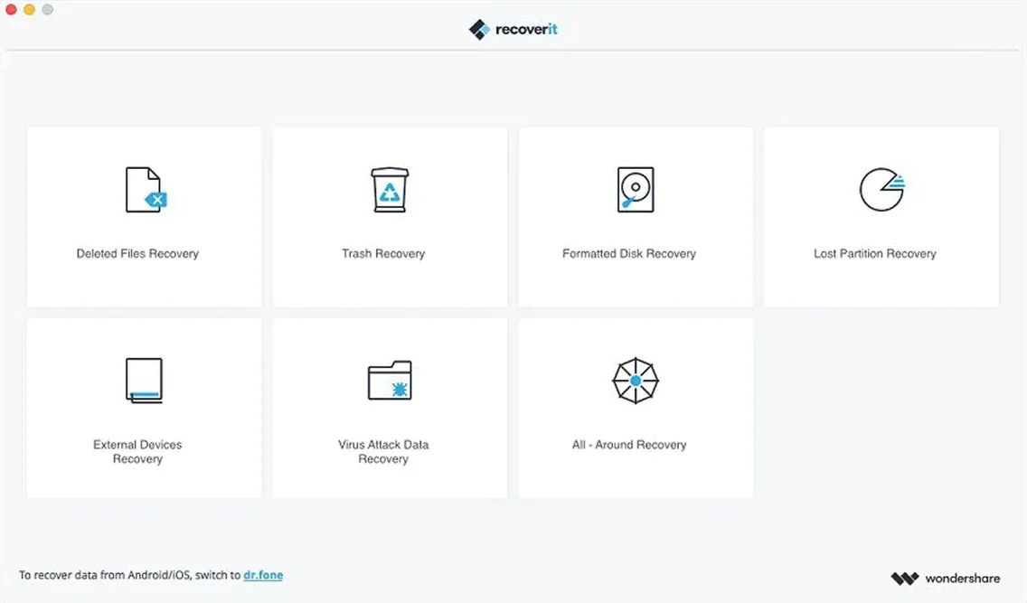 Wondershare Recoverit showcase 1 recoverit for mac — screen capture